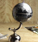 Noir Meridian Black and Silver Desktop World Globe view 1