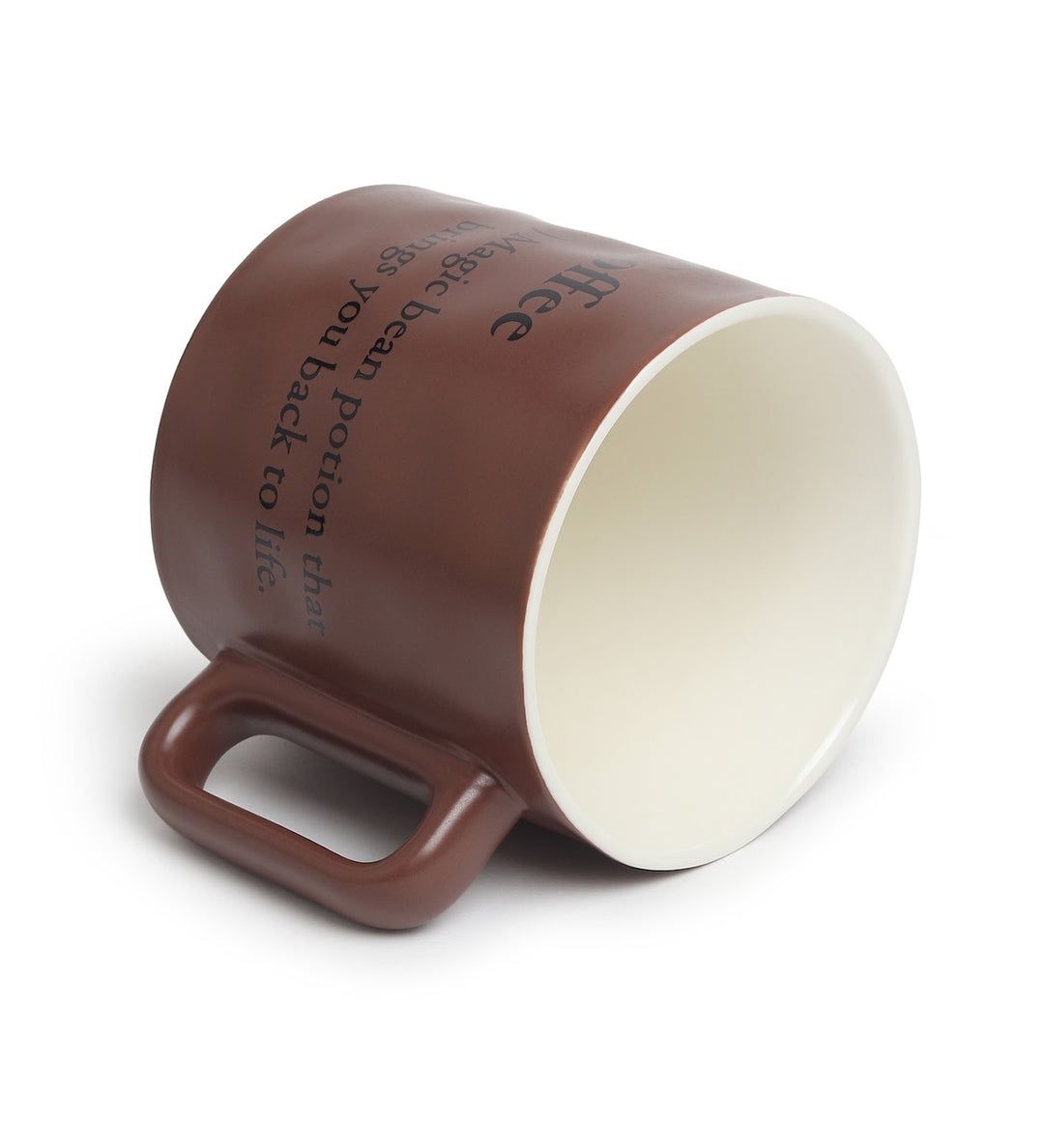 Quip Ceramic Coffee Mug with Playful Inscription Brown view 6