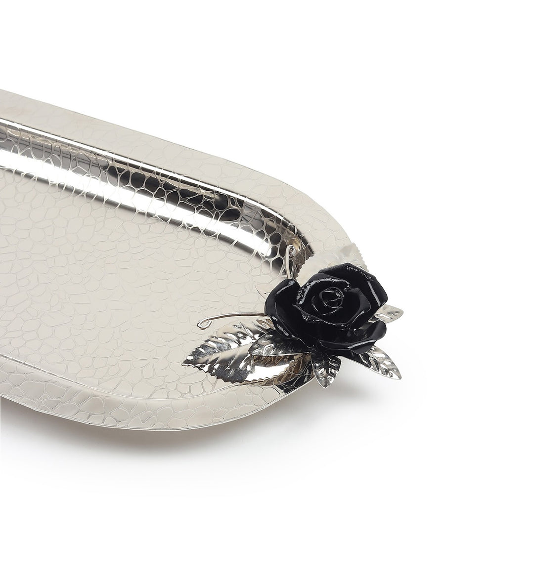 Petal Eclat Oval Stainless Steel Serving Tray Black view 5
