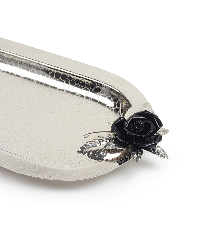 Petal Eclat Oval Stainless Steel Serving Tray Black view 5