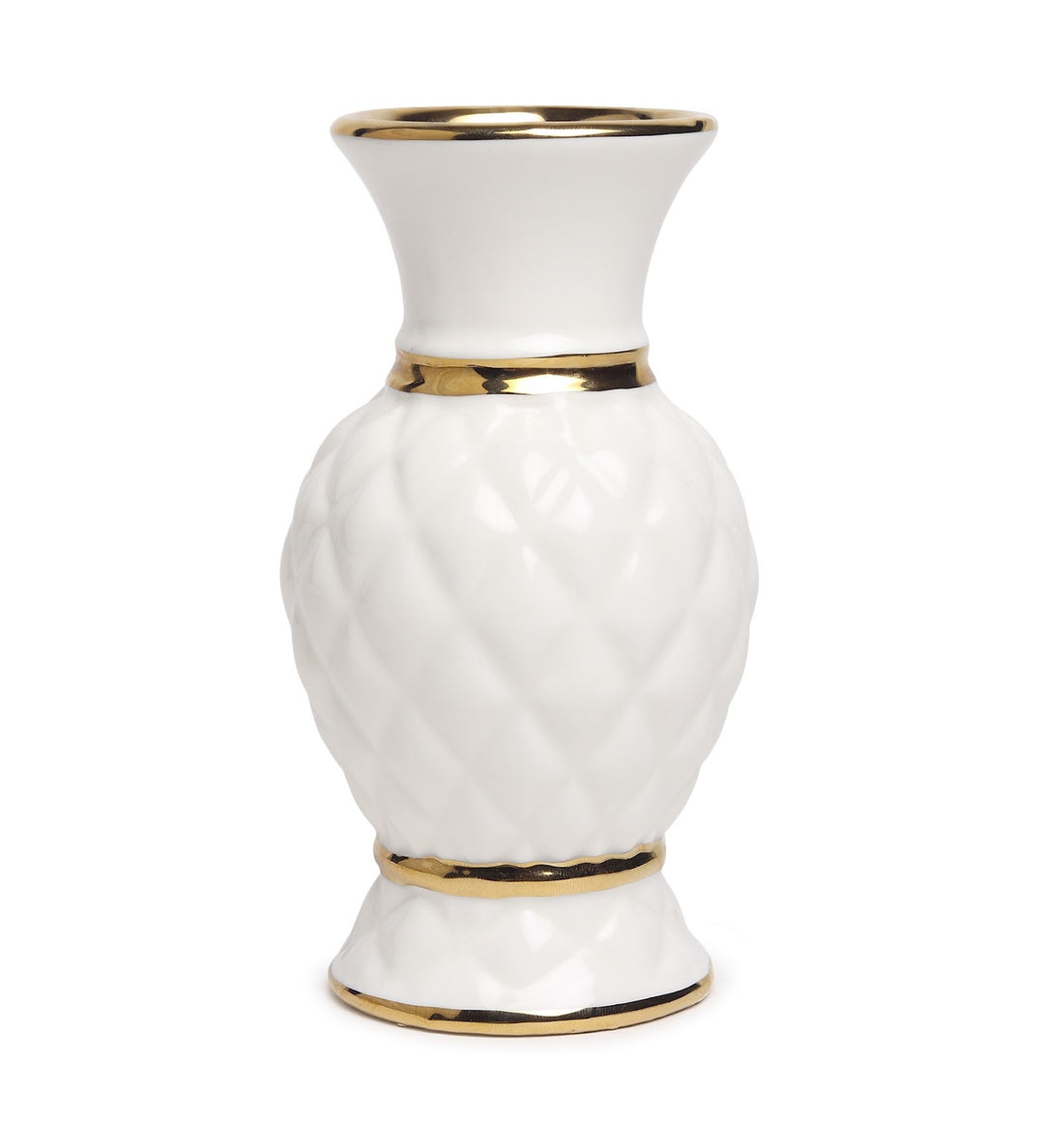 Crownlet Textured Porcelain Bud Vase with Gold view 5
