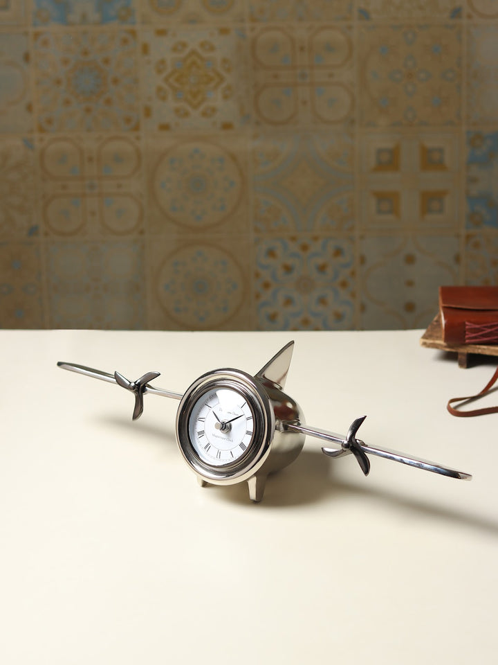 Expobazaar Jettison Table Clock In Silver
