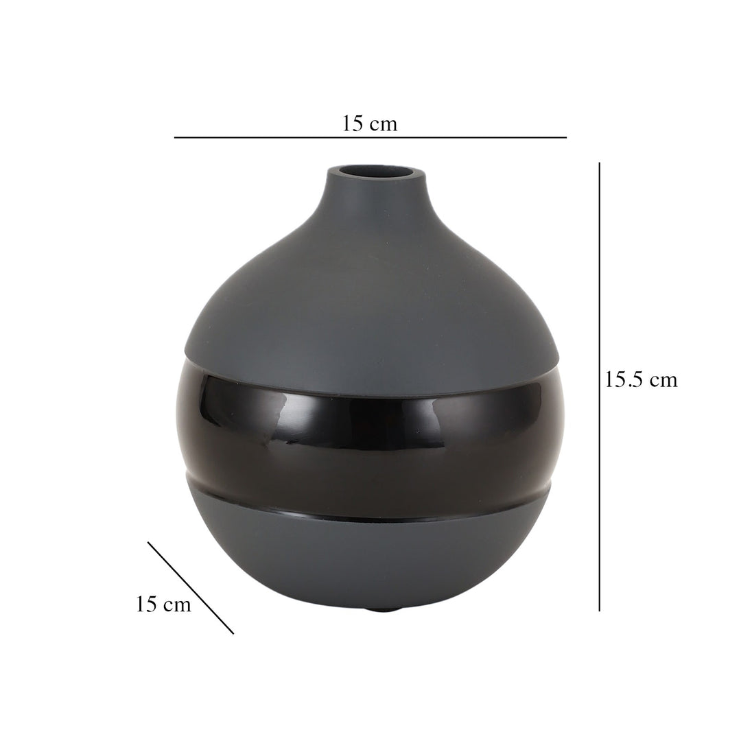 Expobazaar Klova Graphite Vase With Black Enamel