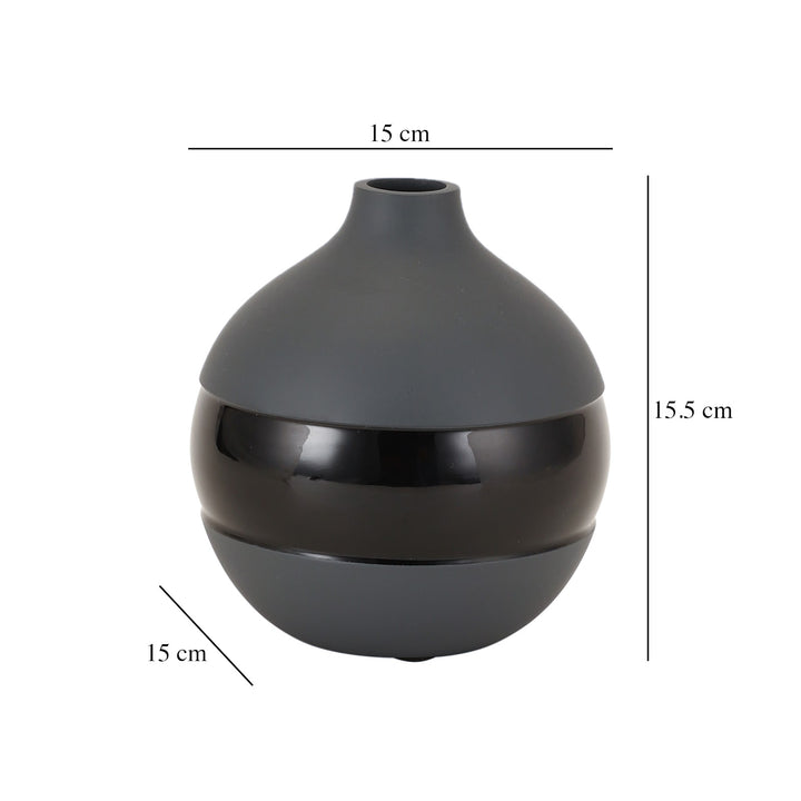 Expobazaar Klova Graphite Vase With Black Enamel