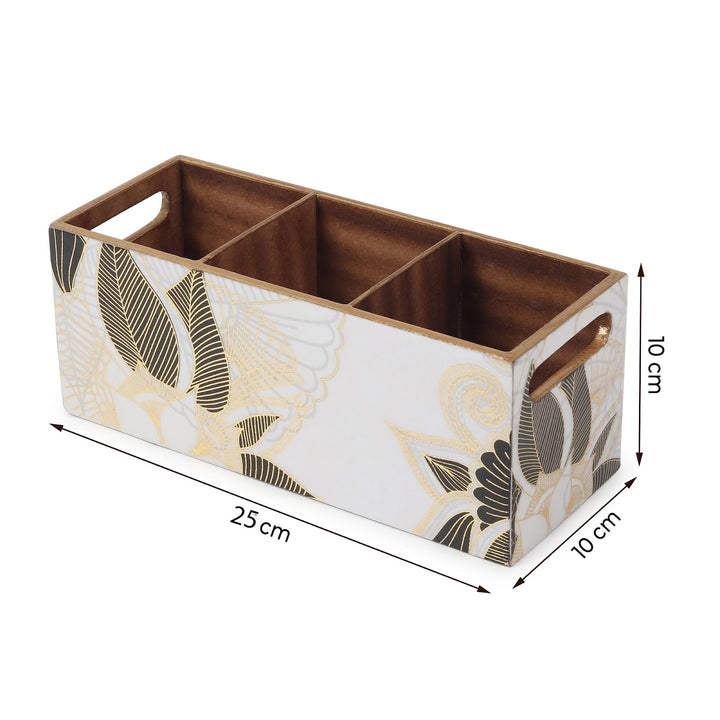 Expobazaar Ivory Noir Bloom Cutlery holder