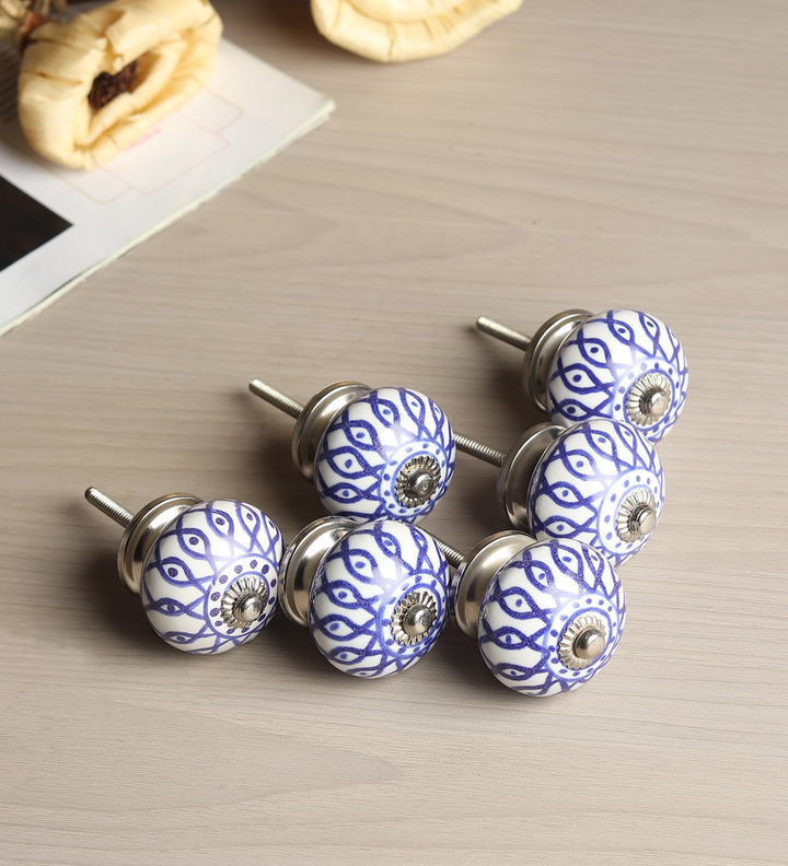 Virelia Hand Painted Ceramic Wardrobe Knobs Set of 6 view 1