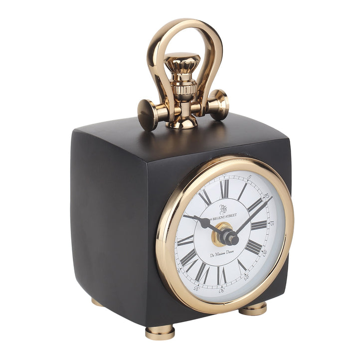 Expobazaar Chrono Cube Black Aluminium Table Clock