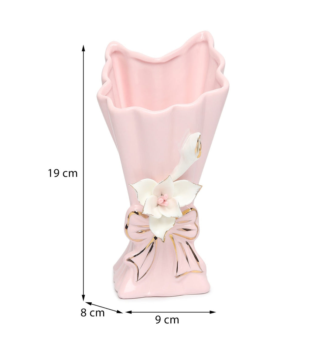 Isolde Fleur Floral Porcelain Vase Pink Small view 3