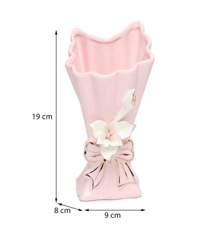 Isolde Fleur Floral Porcelain Vase Pink Small view 3