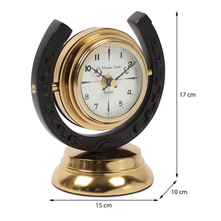 Expobazaar Equestrian Table Clock in Gold