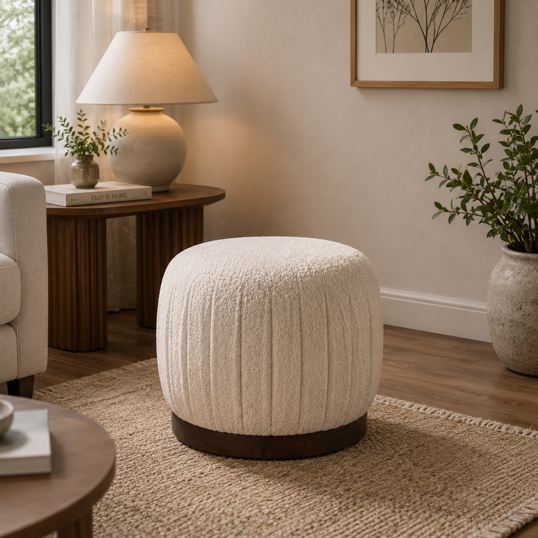 Expobazaar Opaa Homes Poppy Pouffe | White
