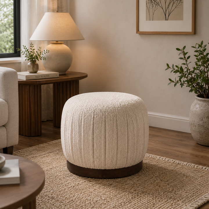 Expobazaar Opaa Homes Poppy Pouffe | White