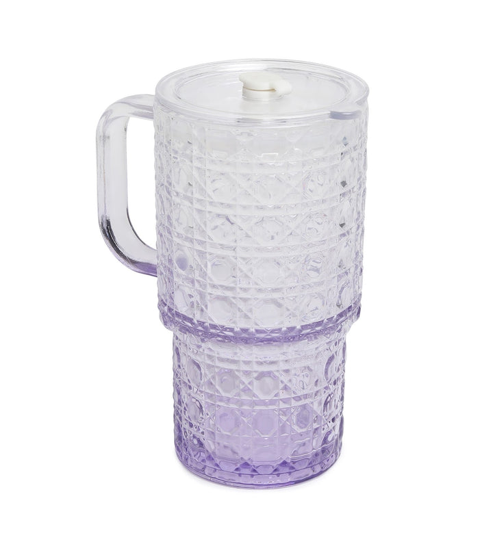 Verdelle Diamond Cut Glass Tumbler Purple view 5