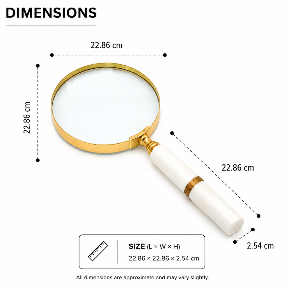 Bealor Marble Handle Handheld Table Magnifier