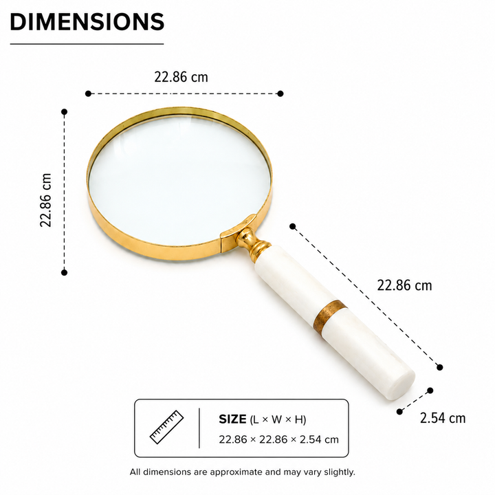 Bealor Marble Handle Handheld Table Magnifier