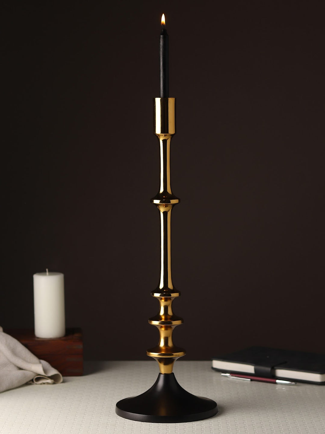 Expobazaar Aristea Gold Candle Holder Medium