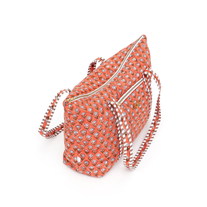 Quilted Travel Bag with Potli Pouch, Peach, view 3