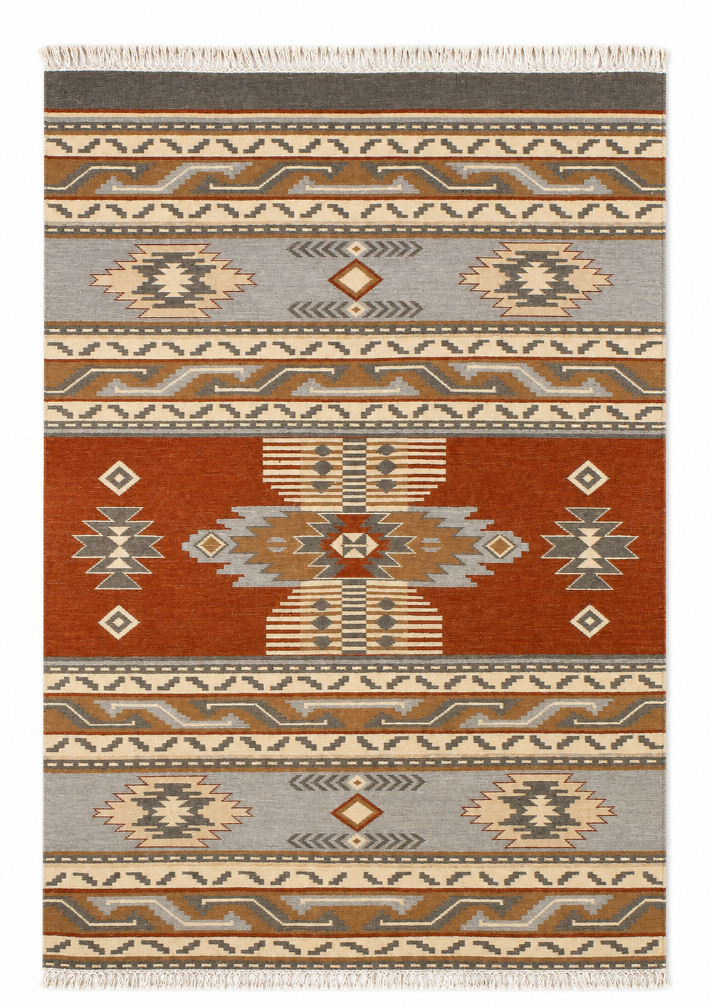 Multicolour handwoven wool kilim rug by Expobazaar