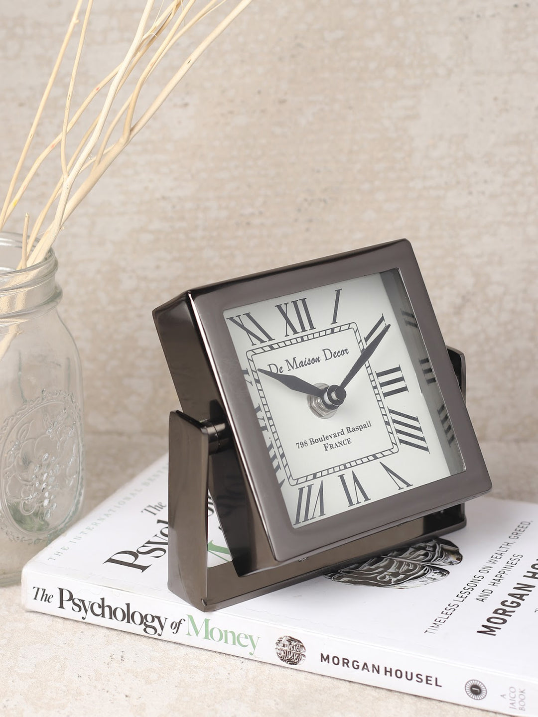 Expobazaar Time's Canvas ( Medium ) Black Iron Table Clock