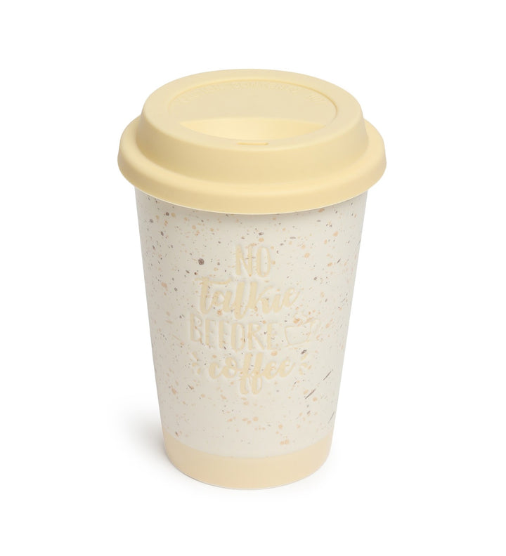 Coffee First Terrazzo Ceramic Coffee Mug Yellow view 5