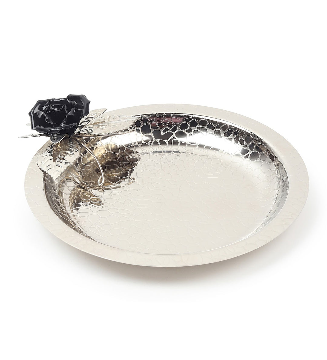Petal Eclat Round Stainless Steel Serving Plate Black view 5