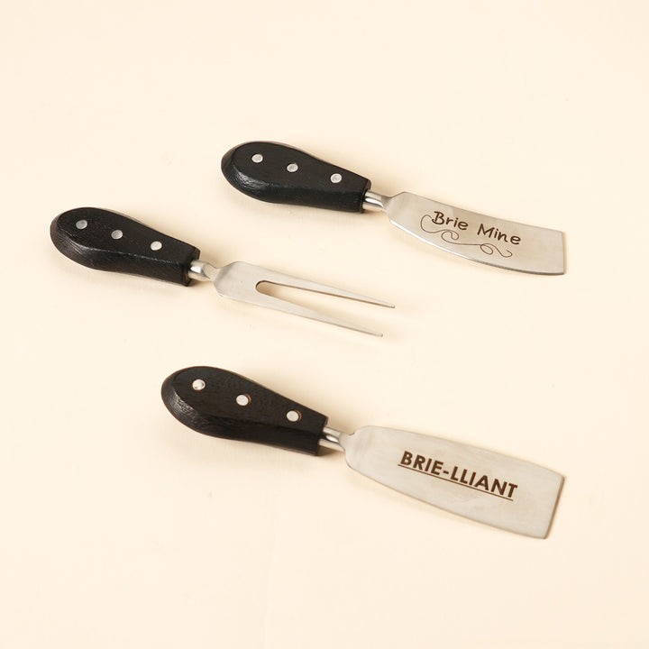 Cheese knife and spreader serving set