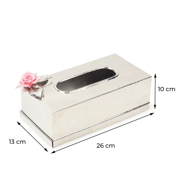 Petal Eclat Stainless Steel Tissue Box Holder Pink view 3