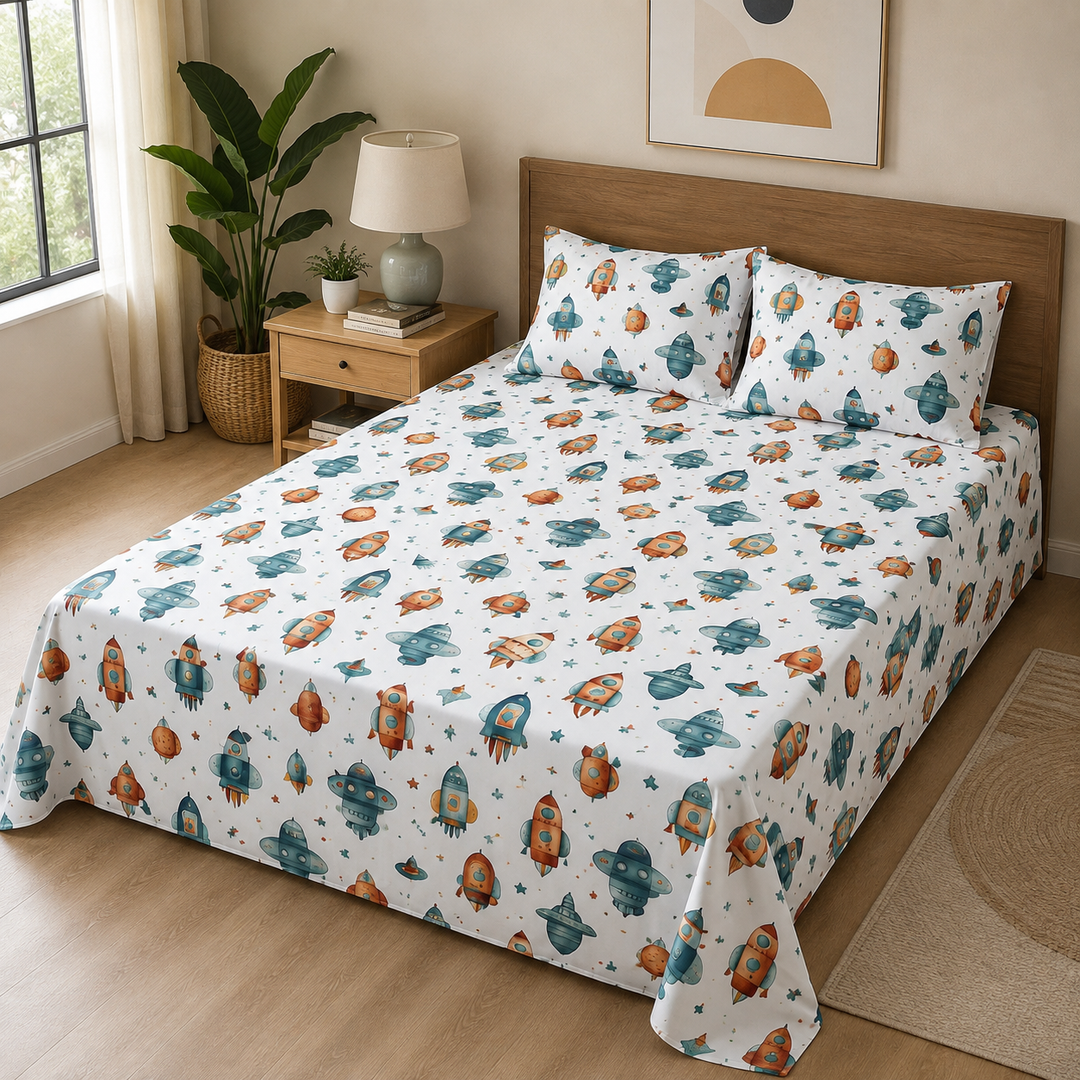 Kids Bright Animal Print Bedsheet
