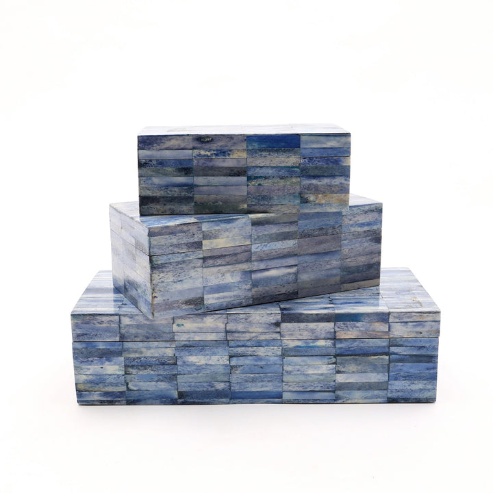 Indigo Inlay Decorative Storage Box Large