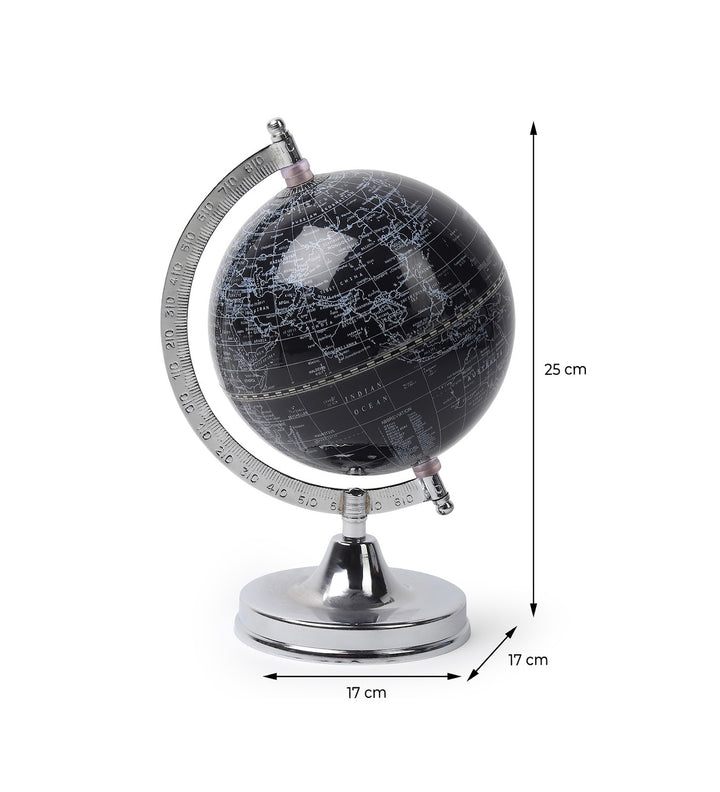 Meridian Midnight Blue Globe with Silver Metal Frame view 3
