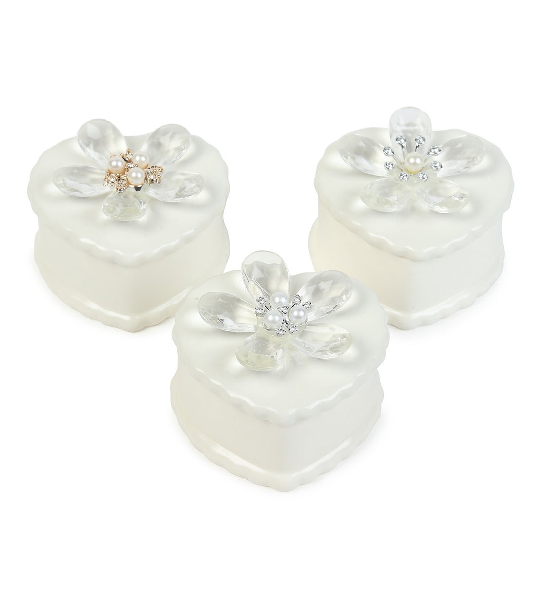 Coeurine Heart Porcelain Trinket Box Set with Blooms view 5