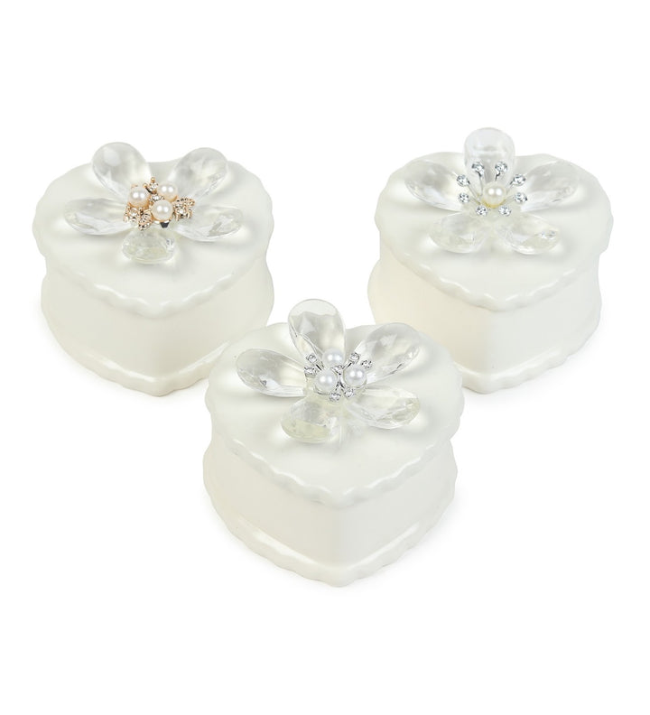 Coeurine Heart Porcelain Trinket Box Set with Blooms view 5