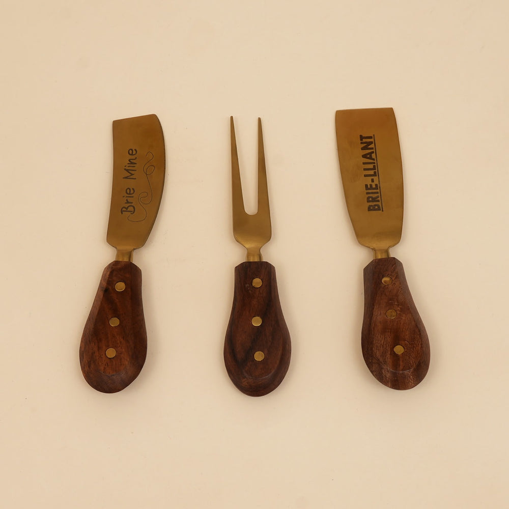 Cheese knife and spreader serving set