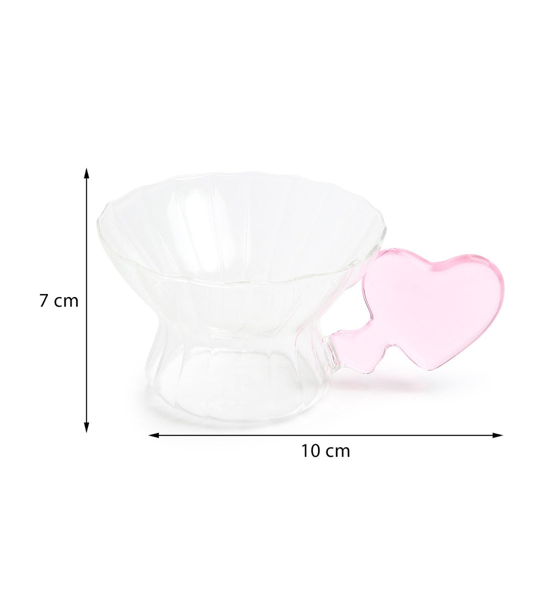 Amour Spiral Glass Cup with Pink Heart Handle view 3