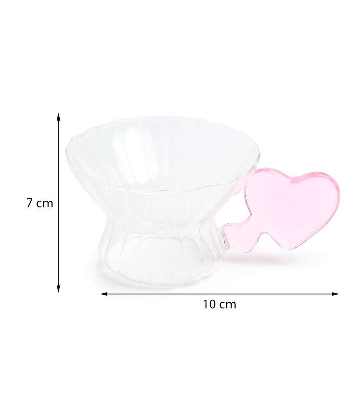 Amour Spiral Glass Cup with Pink Heart Handle view 3