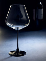 Wine Goblet with Black Stem in crystal glass, 700 ml