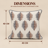 Botanical Leaf Embroidered Cushion Cover