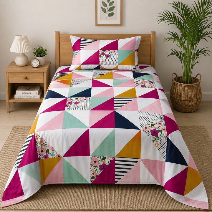 Kids Playful Rocket Print Bedsheet