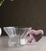 Amour Spiral Glass Cup with Pink Heart Handle view 1