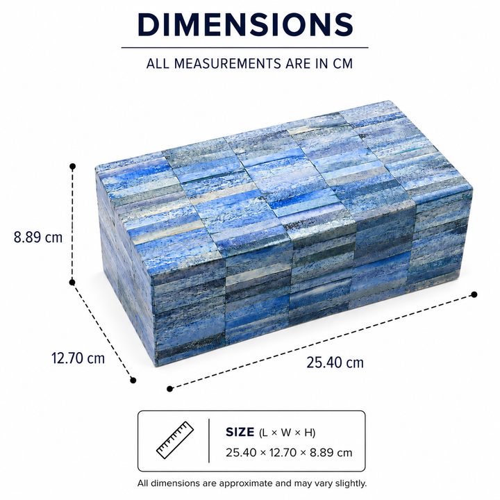 Indigo Inlay Decorative Storage Box Medium