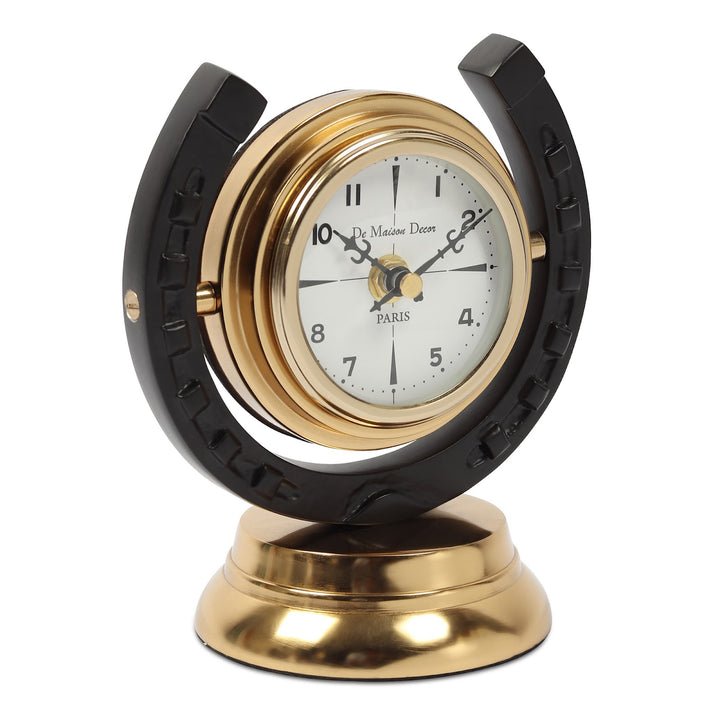 Expobazaar Equestrian Table Clock in Gold
