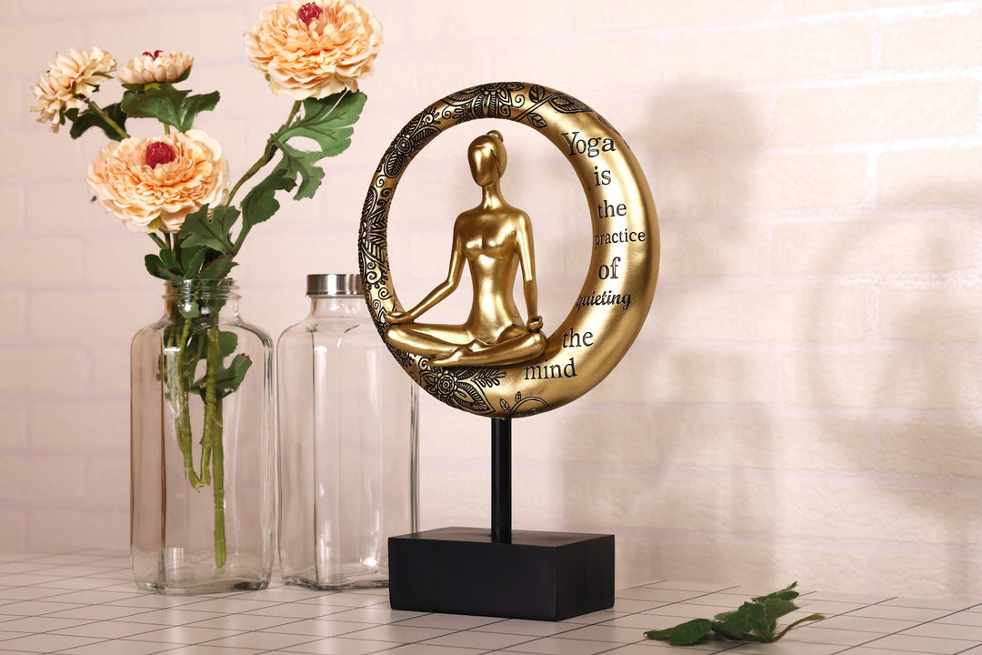 Expobazaar Elegant Yoga Meditation Resin Sculpture for Modern Decor