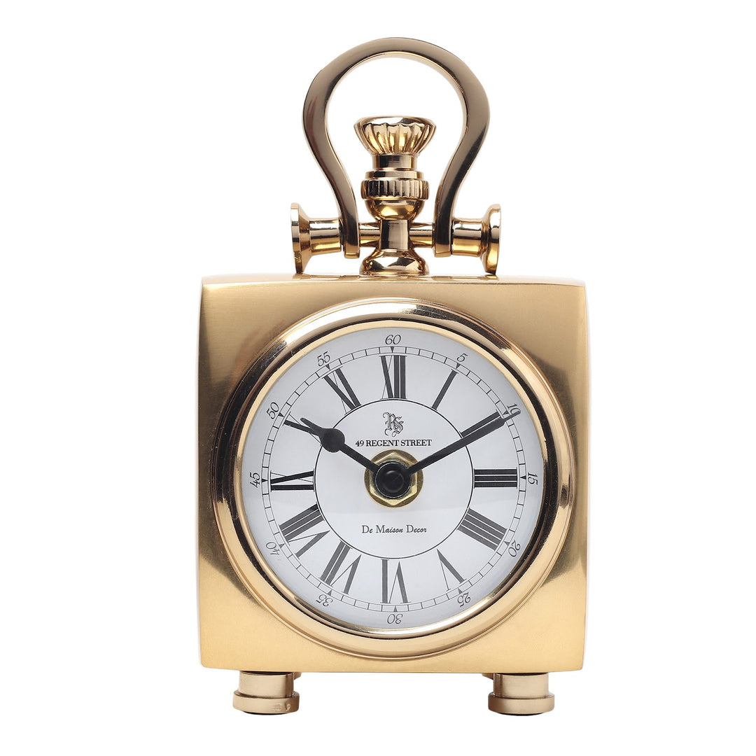 Expobazaar Chrono Cube Gold Aluminium Table Clock