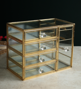 Arden Glass and Metal Cabinet Jewellery Box view 1
