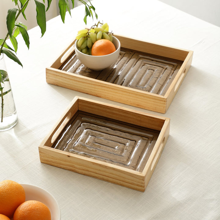 Expobazaar Hugo Brown Glass Tray