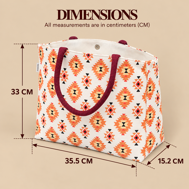 Tribal Print Jute Carry Bag