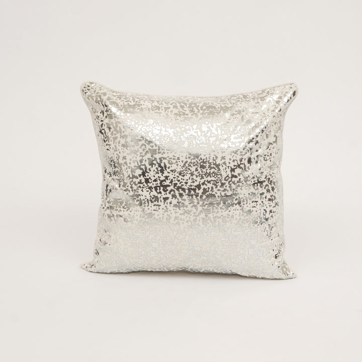 Silver Foil Print Cotton Slub Cushion Cover, View 3