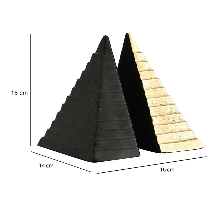 Expobazaar Pyramidon Bookend Gold & Black