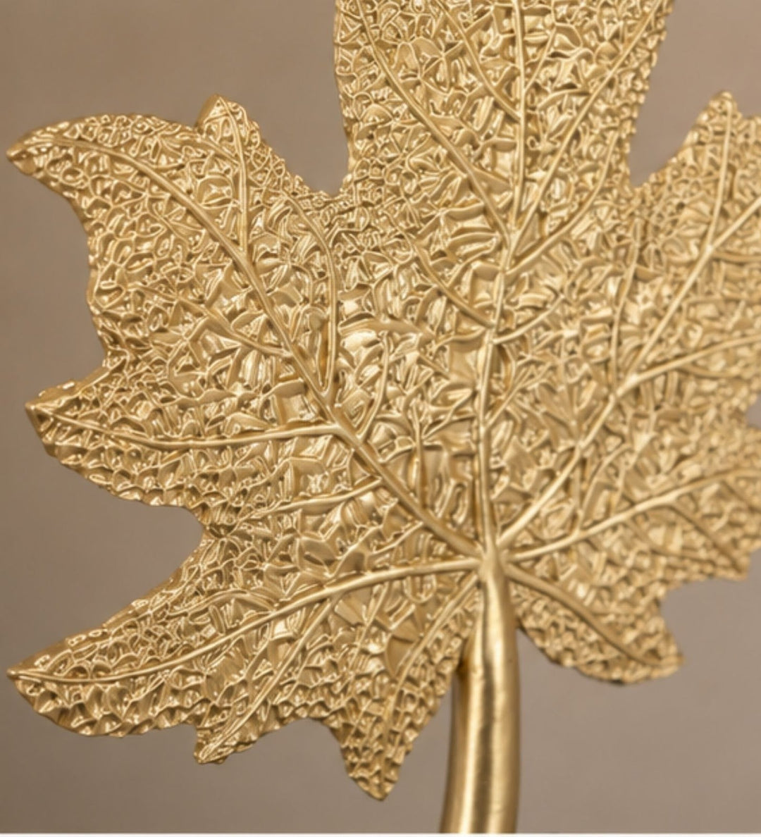 Expobazaar Elegant Golden Maple Leaf Resin Sculpture for Decor