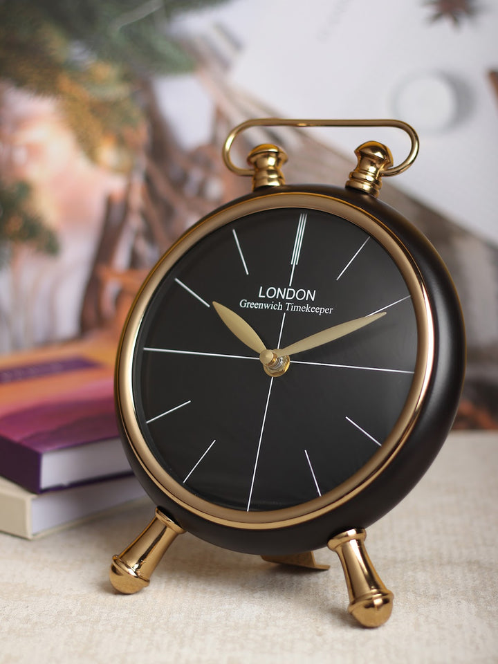 Expobazaar Essence Desk Black  Aluminium Table Clock